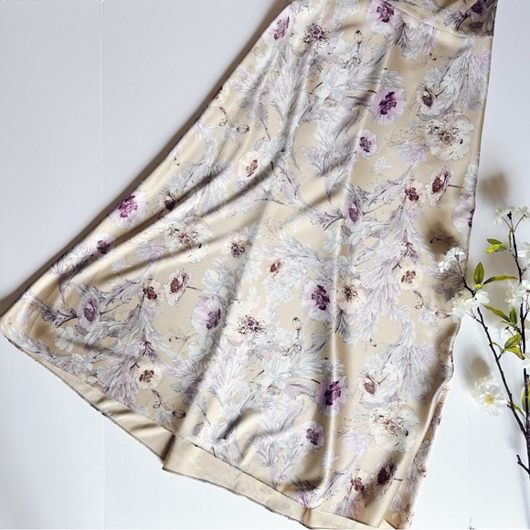 NEW Vince Wild Flower Cowl Neck A-Line Midi Dress - Picture 5 of 9